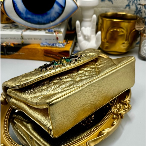 🆕 KURT GEIGER LONDON 🧿NWOT Leather Mini Kensington Rhinestone Eye Crossbody - Picture 15 of 15